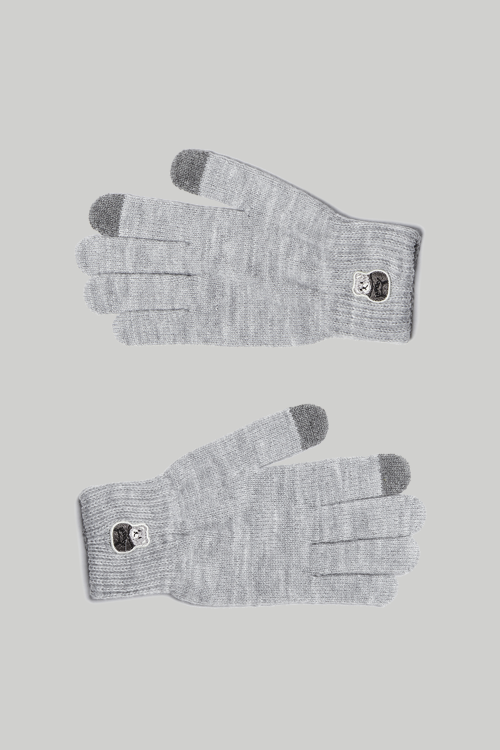 Bear Patch Gloves_Light Grey