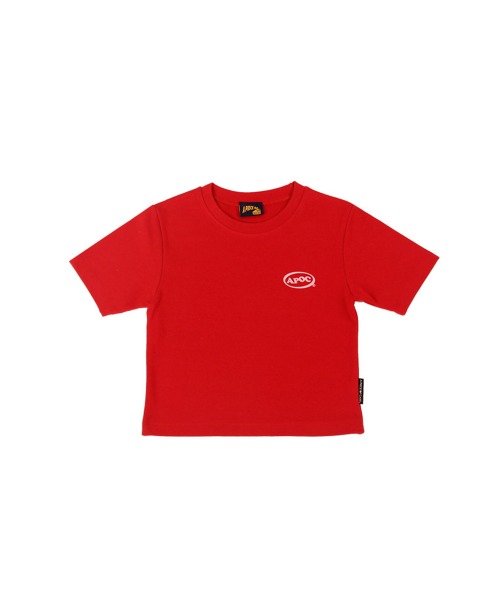 Oval Logo Crop Top_Red